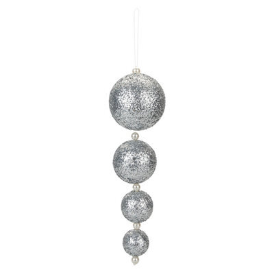Christmas Bauble Decoration Hanging Tree Ornament 4 31X9. 2X9. Silver - image 1