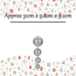 Christmas Bauble Decoration Hanging Tree Ornament 4 31X9. 2X9. Silver - thumbnail 2