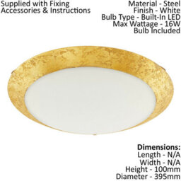 Elegant White And Gold Led Flush Mount Ceiling Light For Modern Interiors - thumbnail 2