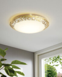 Elegant White And Gold Led Flush Mount Ceiling Light For Modern Interiors - thumbnail 3