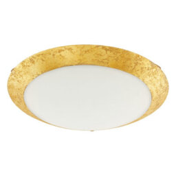 Elegant White And Gold Led Flush Mount Ceiling Light For Modern Interiors - thumbnail 1