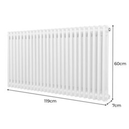 MonsterShop Traditional 2 Column Radiator - 600 X 1192 mm - White - thumbnail 5
