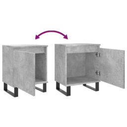 Berkfield Elegant Bedside Cabinets 2 Pcs Concrete Grey 40X30X50 Cm Engineered Wood - thumbnail 9
