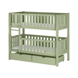 Arte Ksawery Olive Wooden Bunk Bed 80 X 180Cm - Foam Mattresses Included - thumbnail 1