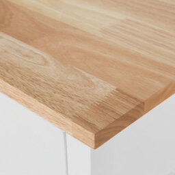 Wyld And Coco Nordic Kitchen Trolley White Wood Top - Two Drawers, Two Shelves, Casters (W120 X D48 X H91Cm) - thumbnail 8