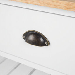 Wyld And Coco Nordic Kitchen Trolley White Wood Top - Two Drawers, Two Shelves, Casters (W120 X D48 X H91Cm) - thumbnail 9