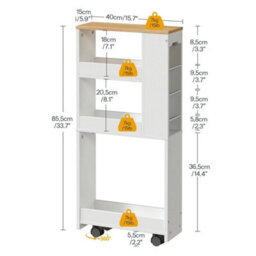 Kitchen Trolley On Wheels Storage Trolley Kitchen Cart Rolling Cart - thumbnail 2