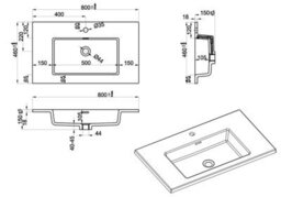 Affine 800mm Bathroom Vanity Unit Basin Wall Hung Storage Furniture Soft Close Black - thumbnail 6