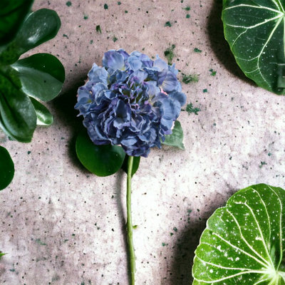 Artificial Silk Hydrangea Stem, Blue. H42 Cm. - image 1