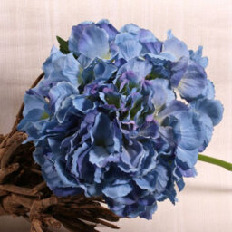 Artificial Silk Hydrangea Stem, Blue. H42 Cm. - thumbnail 3