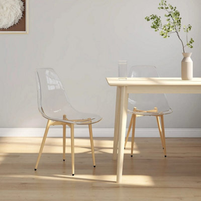 Walplus Pack Of 2 Contemporary Transparent Dining Chairs In Pet - image 1