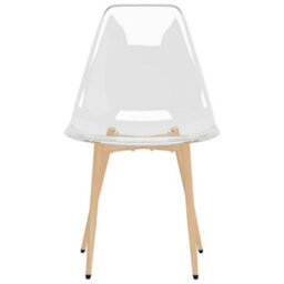 Walplus Pack Of 2 Contemporary Transparent Dining Chairs In Pet - thumbnail 4