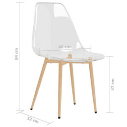 Walplus Pack Of 2 Contemporary Transparent Dining Chairs In Pet - thumbnail 7