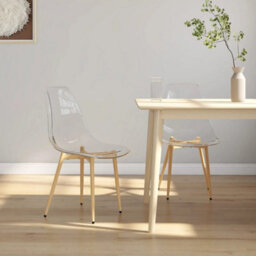 Walplus Pack Of 2 Contemporary Transparent Dining Chairs In Pet - thumbnail 1