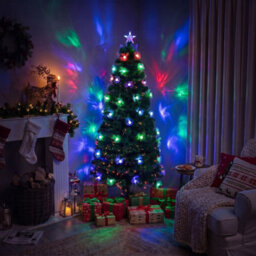 5Ft Green Fibre Optic Christmas Tree Sparkle Bauble With Multi Coloured Led Lights - thumbnail 2
