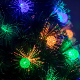 5Ft Green Fibre Optic Christmas Tree Sparkle Bauble With Multi Coloured Led Lights - thumbnail 8