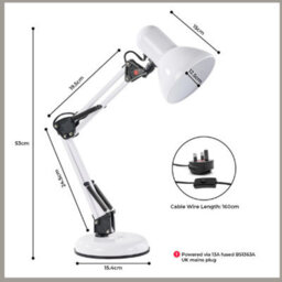 Swing Arm Desk Lamp Adjustable Study Reading Table Light - thumbnail 2
