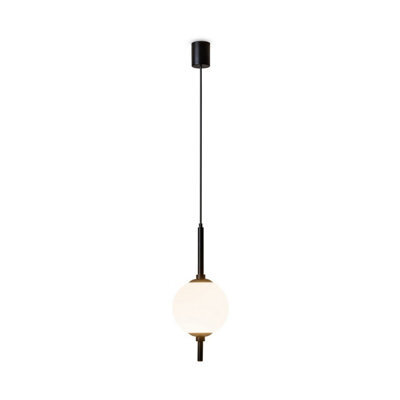 Luminosa Lighting Luminosa The Sixth Sense Modern Globe Pendant Ceiling Light Black 3000K 500Lm White Shade - image 1