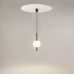 Luminosa Lighting Luminosa The Sixth Sense Modern Globe Pendant Ceiling Light Black 3000K 500Lm White Shade - thumbnail 2