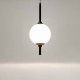 Luminosa Lighting Luminosa The Sixth Sense Modern Globe Pendant Ceiling Light Black 3000K 500Lm White Shade - thumbnail 4