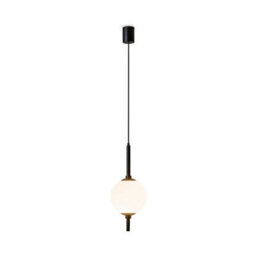 Luminosa Lighting Luminosa The Sixth Sense Modern Globe Pendant Ceiling Light Black 3000K 500Lm White Shade - thumbnail 1