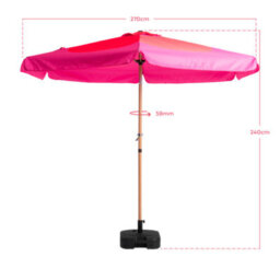Hayward 2.7M Garden Parasol With Base & Cover, Pink Floral Uv50 Tilt Patio Umbrella With Aluminium Pole - thumbnail 5