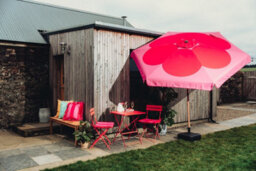 Hayward 2.7M Garden Parasol With Base & Cover, Pink Floral Uv50 Tilt Patio Umbrella With Aluminium Pole - thumbnail 8