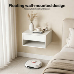 Levede Bedside Table Floating Set Of 2 Wall Mounted Drawer Open Shelf White - thumbnail 6