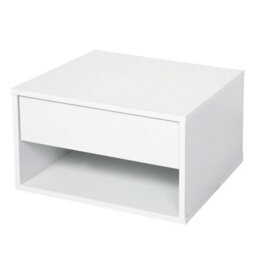 Levede Bedside Table Floating Set Of 2 Wall Mounted Drawer Open Shelf White - thumbnail 2