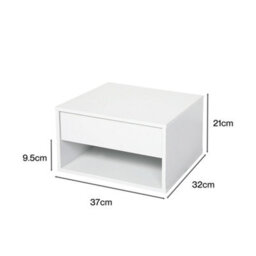 Levede Bedside Table Floating Set Of 2 Wall Mounted Drawer Open Shelf White - thumbnail 4