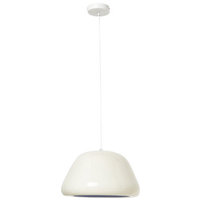 Wyld And Coco Auroralux Vintage Beige Glossy Metal Pendant Lamp With Rounded Shade, W32 X D32 X H150Cm - image 1