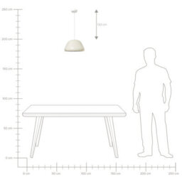 Wyld And Coco Auroralux Vintage Beige Glossy Metal Pendant Lamp With Rounded Shade, W32 X D32 X H150Cm - thumbnail 9