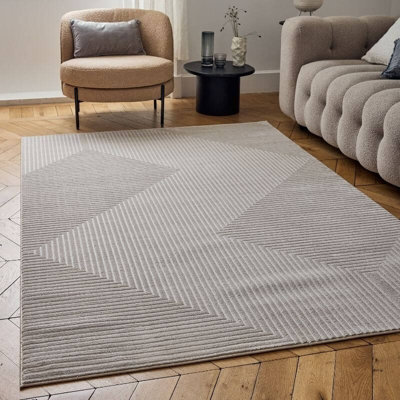 The Rugs Carmel Beige/cream Geometric Area Rug And Runner Non Shedding, Stain Resistant, Soft - image 1