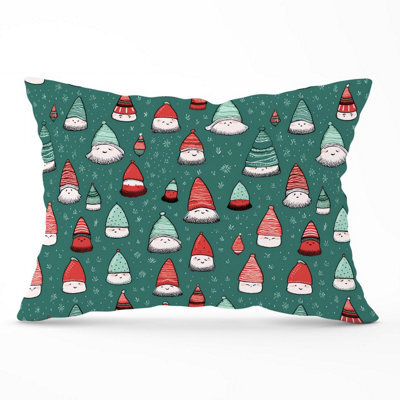 Warren Reed Designer Hand Drawn Joyful Santa Hats Cushions 33Cm X 48Cm - image 1