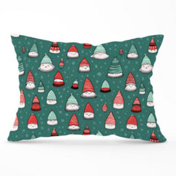 Warren Reed Designer Hand Drawn Joyful Santa Hats Cushions 33Cm X 48Cm - thumbnail 1