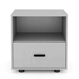 Urbn-Living Urbnliving 43Cm Height 1 Drawer Cool Grey Wooden Bedside Table Cabinet Bedroom Furniture Storage Nightstand - thumbnail 1