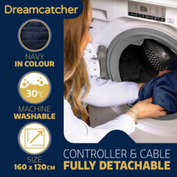 Dreamcatcher Deluxe Navy Blue Electric Throw Heated Double Over Blanket Soft Fleece  9 Heat & 12 Timer Settings - thumbnail 5