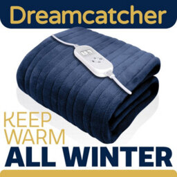 Dreamcatcher Deluxe Navy Blue Electric Throw Heated Double Over Blanket Soft Fleece  9 Heat & 12 Timer Settings - thumbnail 7