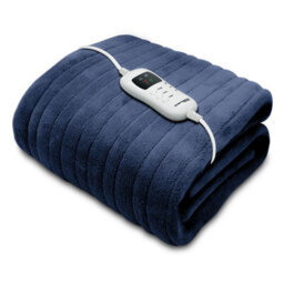 Dreamcatcher Deluxe Navy Blue Electric Throw Heated Double Over Blanket Soft Fleece  9 Heat & 12 Timer Settings