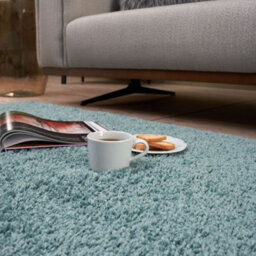 The Rugs Duck Egg Blue Soft Plain Design Fluffy Shaggy Rugs And Runners High Pile Living Room Kitchen Hallway 380 - thumbnail 7