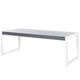 Beliani Garden Dining Set 6 Seater Bacoli With Cushions Metal Grey - thumbnail 4