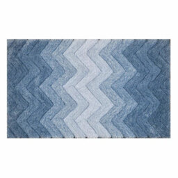 Xample Riviera Home Chevron Blue Ombre Bath Mat Super Soft Plush Bathroom Rug With Non-Slip Backing, Machine Washable, 55 X 91 Cm - thumbnail 2