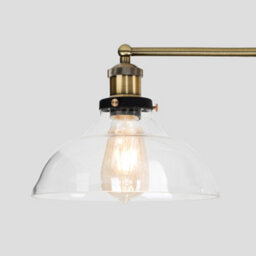 Valuelights Wallace Industrial 3 Way Black And Gold Ceiling Light Fitting With Glass Light Shades - thumbnail 3