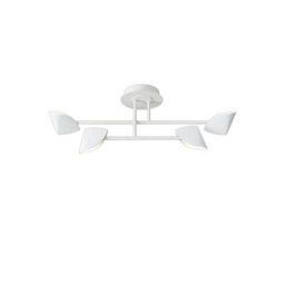 Luminosa Lighting Luminosa Capuccina Small 4 Light Semi Flush, 30W Led, 3000K, 2100Lm, White, 3Yrs Warranty - thumbnail 1