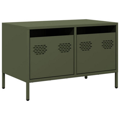 Berkfield Industrial Tv Cabinet Olive Green 68X39X43.5 Cm Cold-Rolled Steel - image 1
