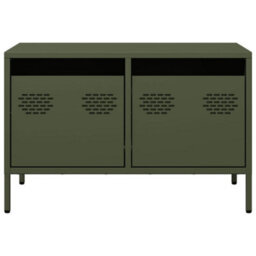 Berkfield Industrial Tv Cabinet Olive Green 68X39X43.5 Cm Cold-Rolled Steel - thumbnail 4