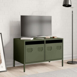 Berkfield Industrial Tv Cabinet Olive Green 68X39X43.5 Cm Cold-Rolled Steel - thumbnail 3