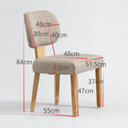 Westwood Set Of 2 Linen Dining Chair Solid Wooden Frame Upholstered Kitchen Chair Cream - thumbnail 9