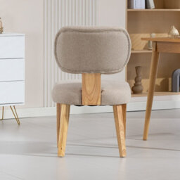 Westwood Set Of 2 Linen Dining Chair Solid Wooden Frame Upholstered Kitchen Chair Cream - thumbnail 7