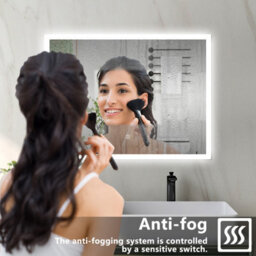 Probaty Bathrooms Mirror 80X60Cm 3-Color Dimmable Led Backlit With Shaver Socket Memory Function,anti-Fog Wall Vanity Mirror - thumbnail 6
